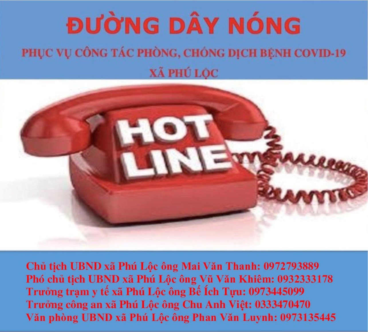 Ngày 23/8/2021 Ban chỉ đạo phòng chống covid 19 xã Phú Lộc thông tin về ca dương tính là người có hộ khẩu thường trú trên địa bàn xã Phú lộc cụ thể như sau: